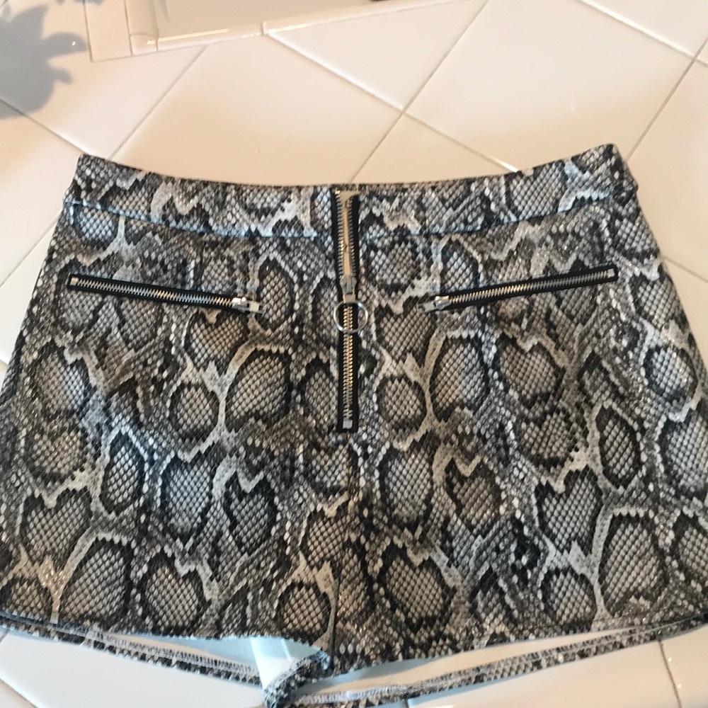 Faux Leather Snake Skin Shorts